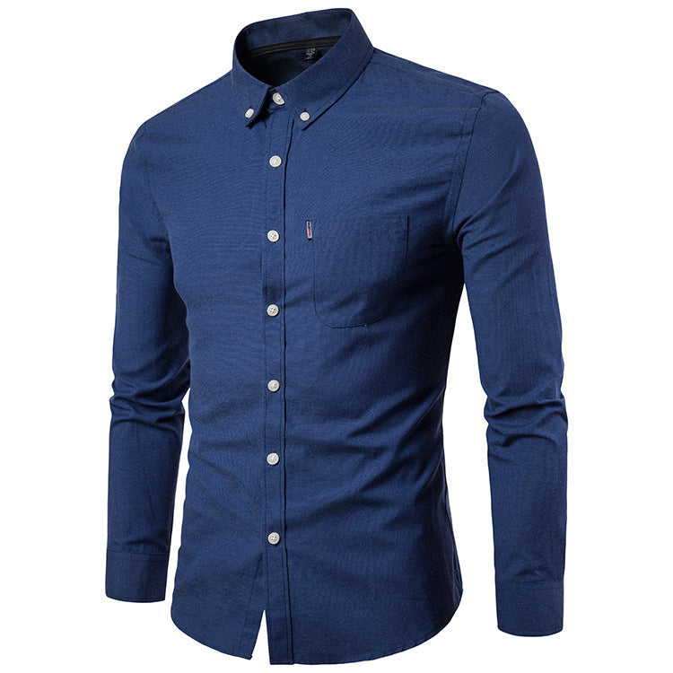 Men Shirts Korean Men Slim Long Sleeve Dress Shirt