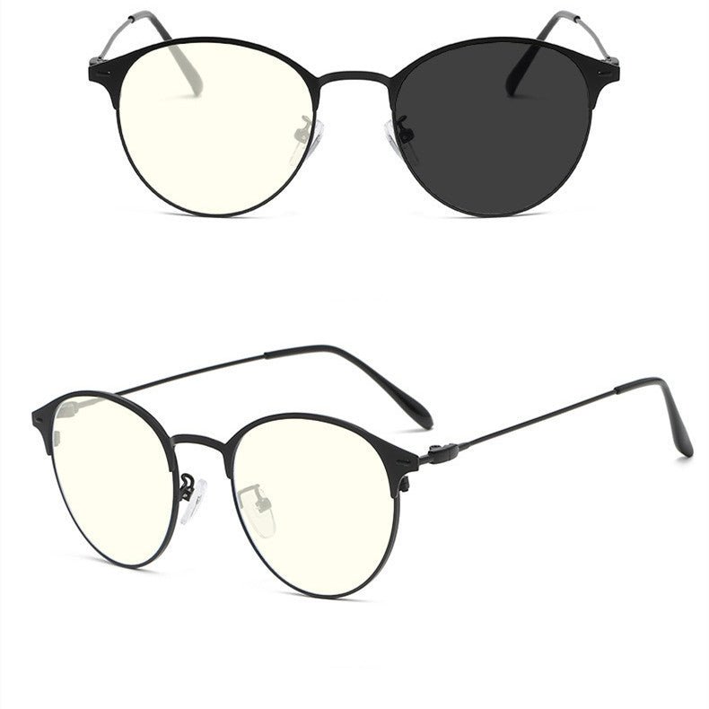 Metal Retro Plain Glasses Fashion Anti-blue Light Glasses