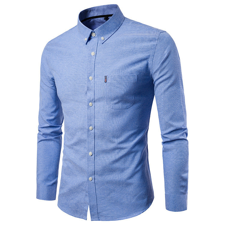 Men Shirts Korean Men Slim Long Sleeve Dress Shirt