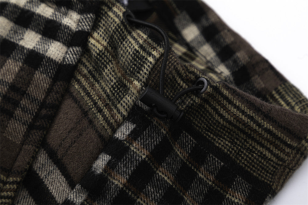 Fashion Plaid Casual Straight Trousers Men