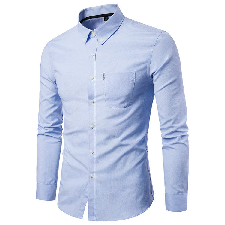 Men Shirts Korean Men Slim Long Sleeve Dress Shirt