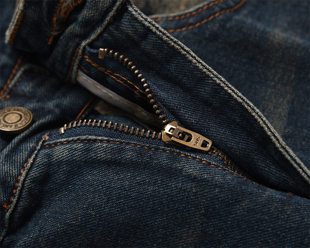 Inkjet Denim Straight-leg Trousers Men