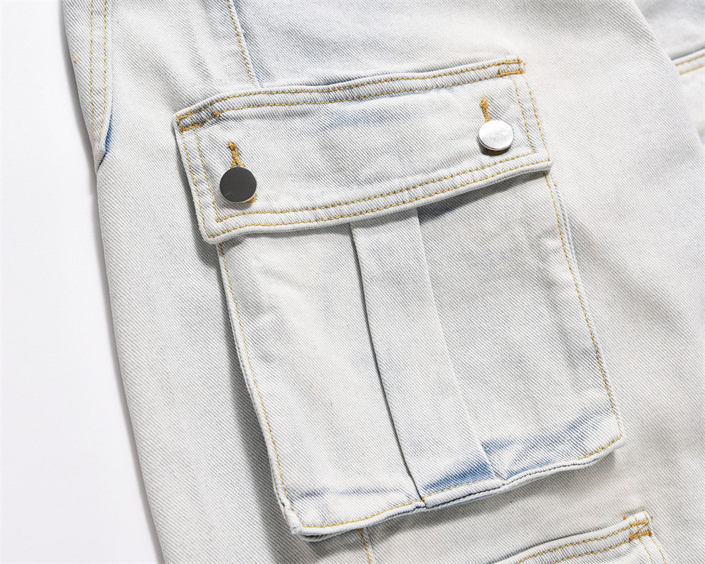 Workwear Denim Straight-leg Trousers Men